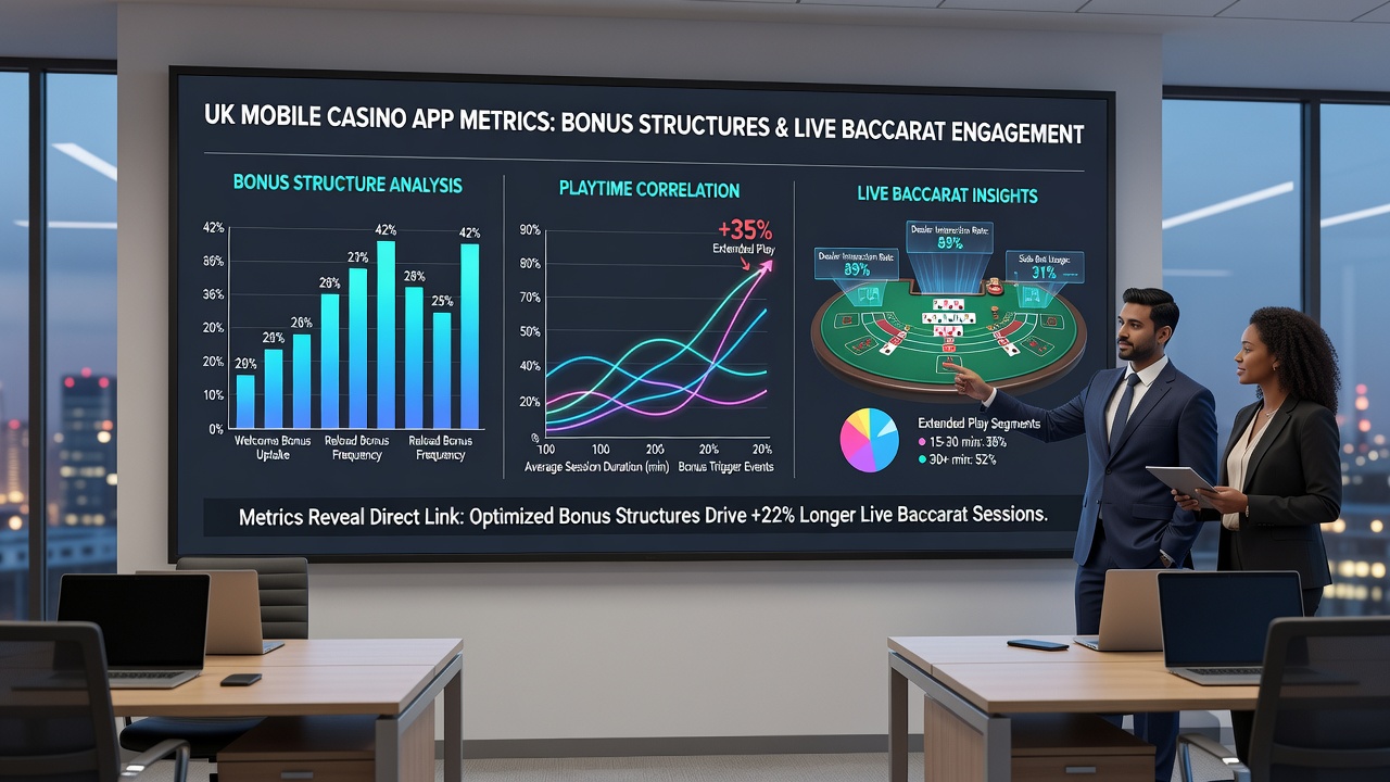 Analytics dashboard displaying session duration graphs for live baccarat players